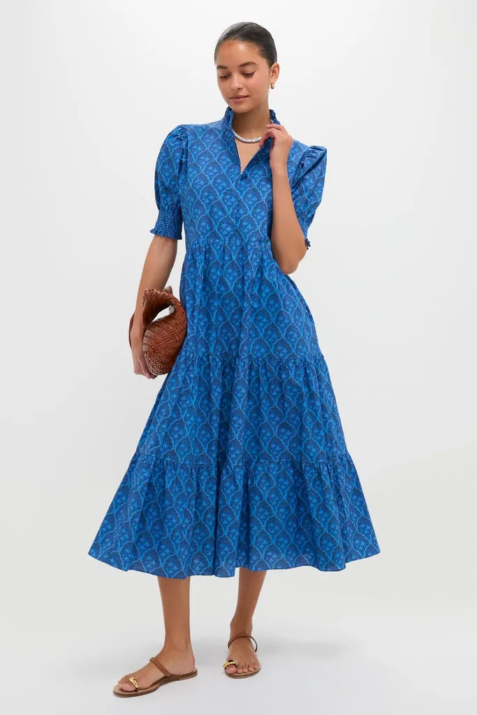 Navy & Cerulean Floral Bennett Midi Dress sold by Hyacinth House product image thumbnail 2
