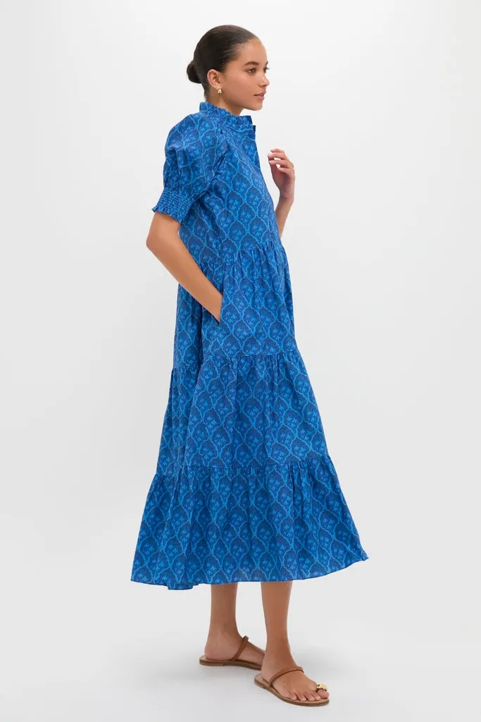 Navy & Cerulean Floral Bennett Midi Dress sold by Hyacinth House product image thumbnail 3