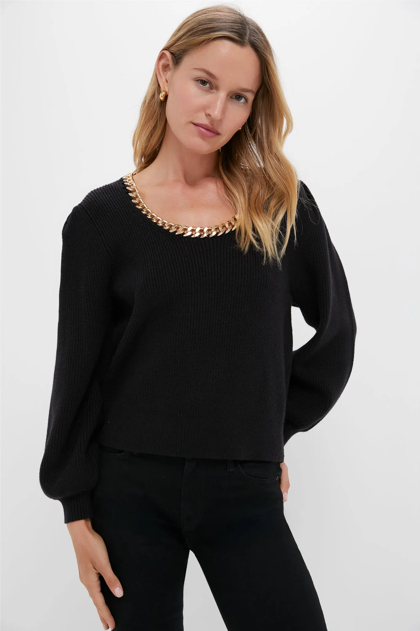 Black & Gold Chain Blythe Sweater sold by Hyacinth House