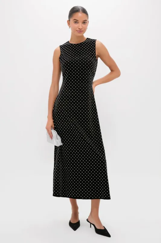 Black Embellished Velvet Antonia Maxi Dress made by Hyacinth House