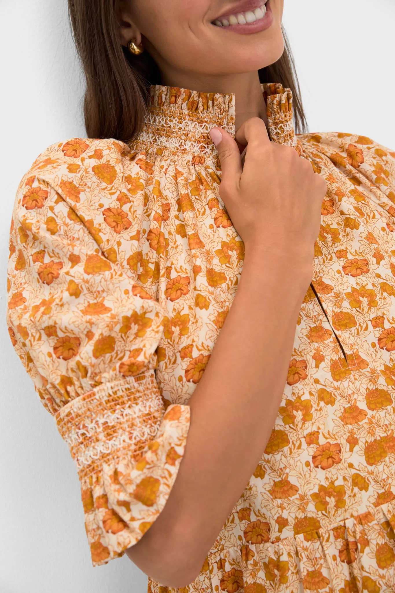 Burnt Orange Floral Sawyer Mini Dress sold by Hyacinth House product image thumbnail 5