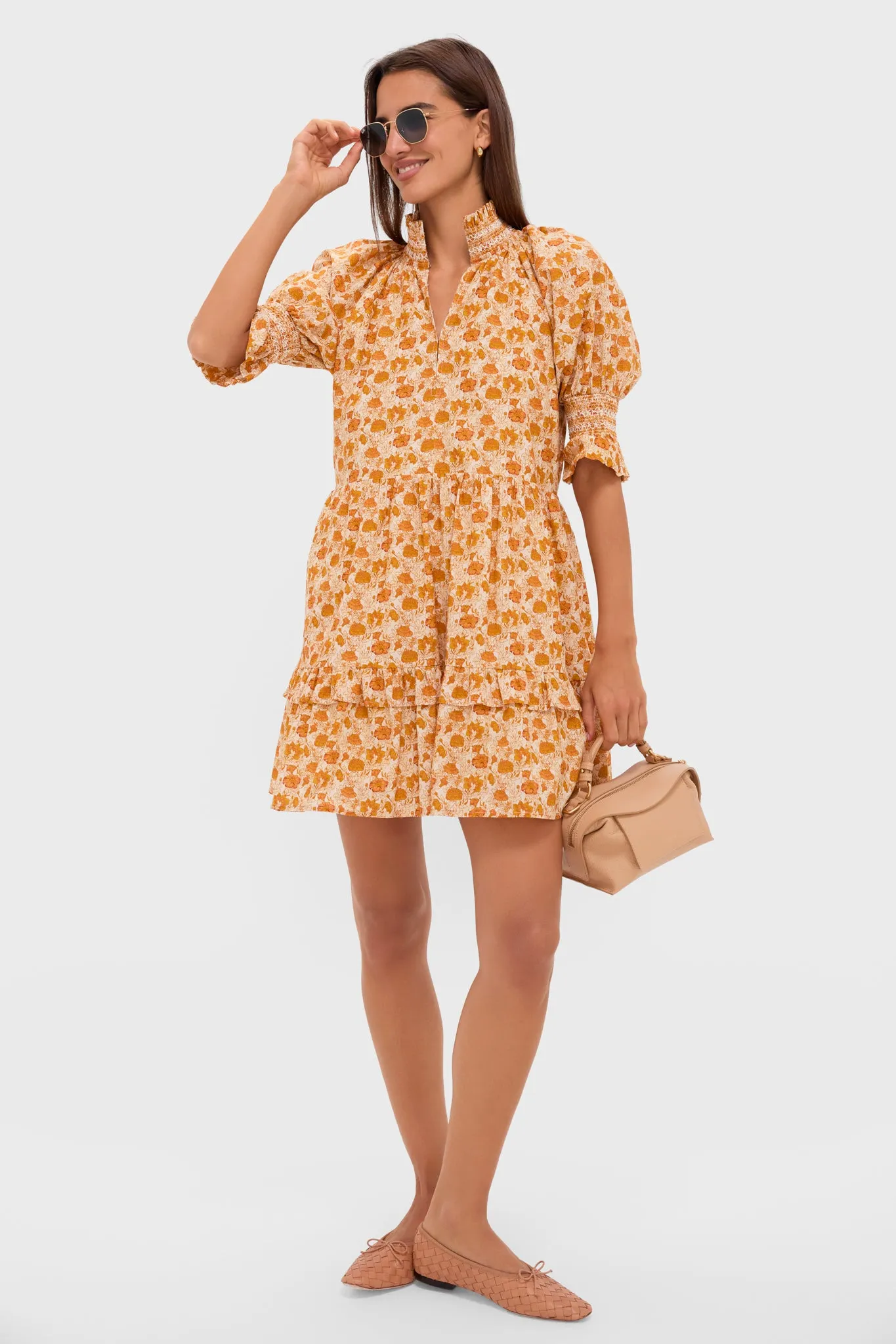 Burnt Orange Floral Sawyer Mini Dress sold by Hyacinth House product image thumbnail 2