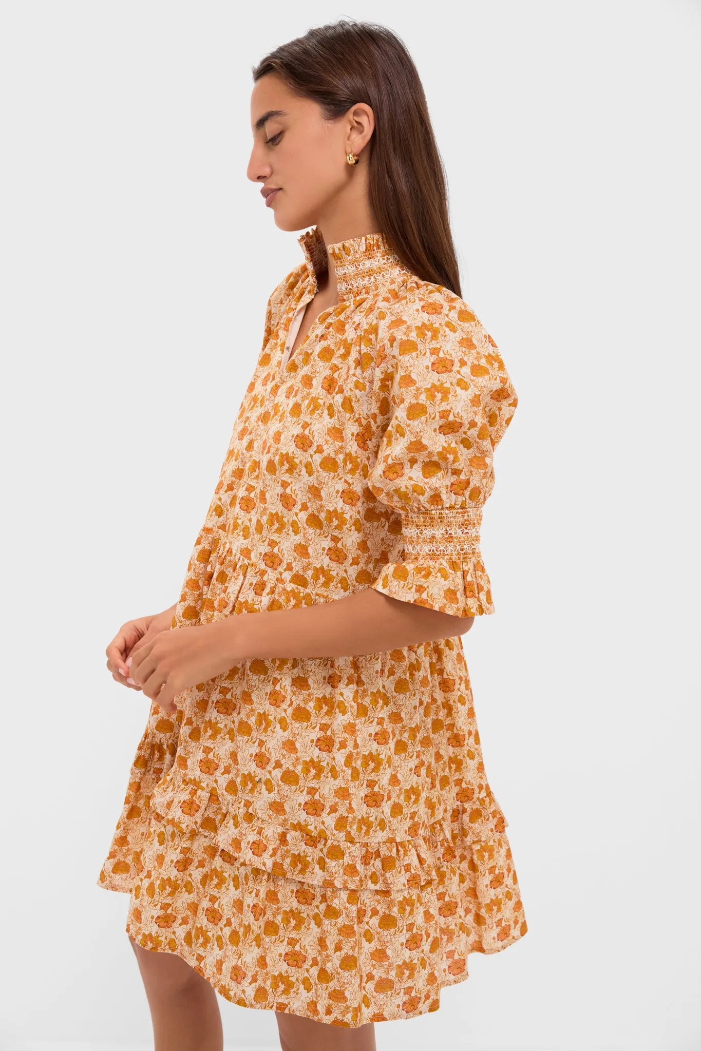 Burnt Orange Floral Sawyer Mini Dress sold by Hyacinth House product image thumbnail 3