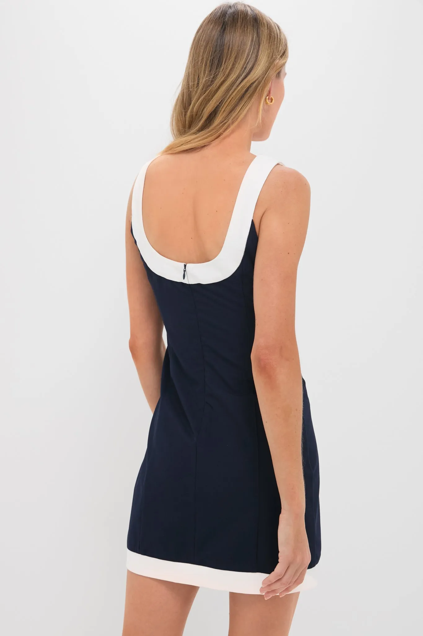 Navy with White Trim Pontius Mini Dress sold by Hyacinth House product image thumbnail 3