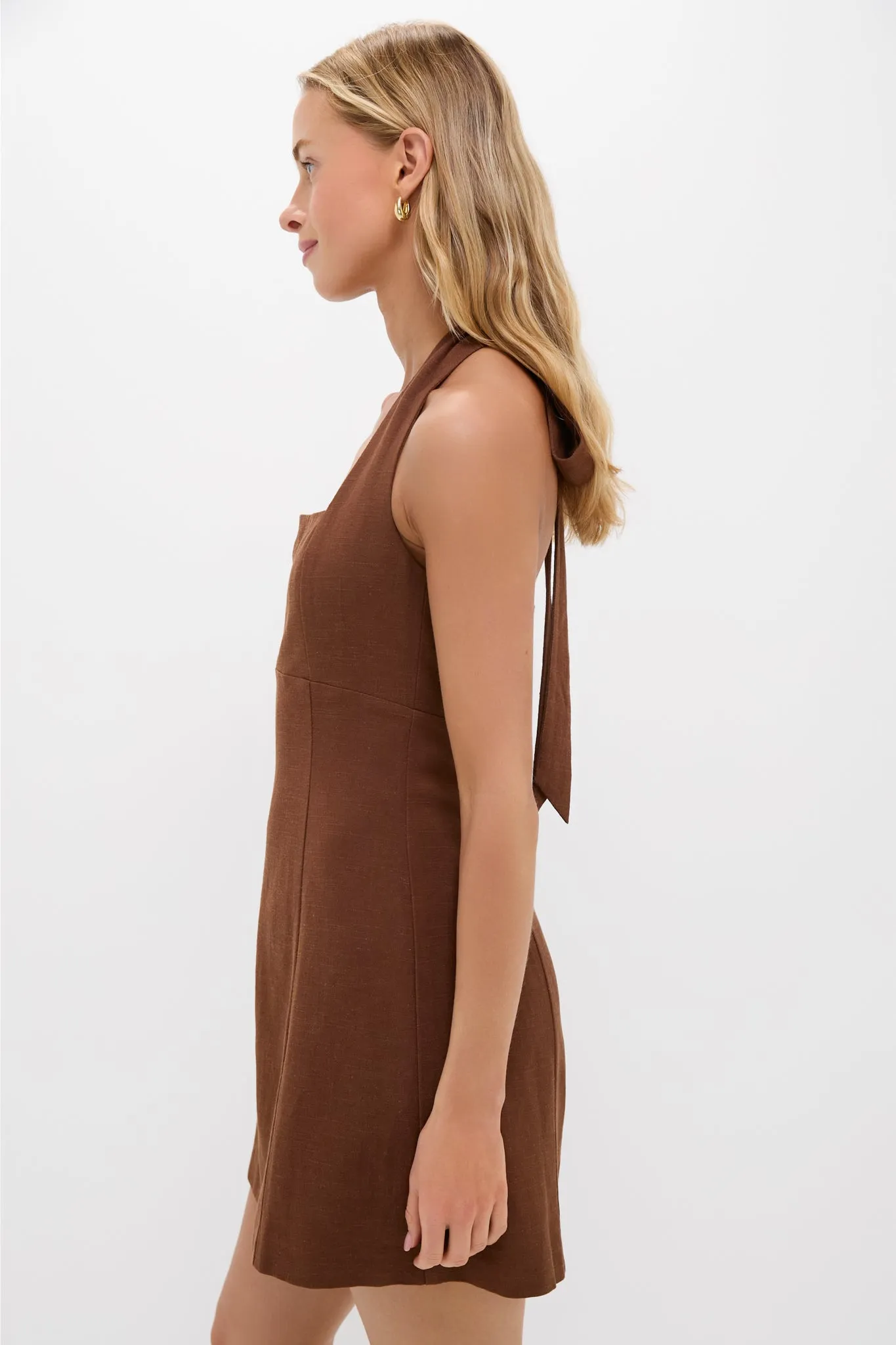 Brown Linen Balliet Mini Dress sold by Hyacinth House product image thumbnail 4