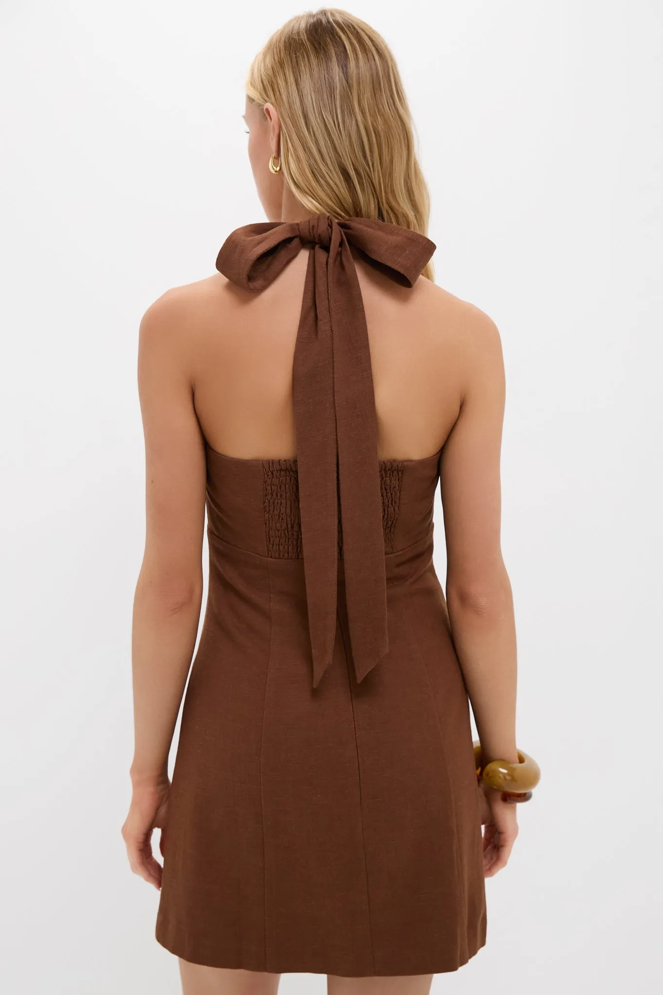 Brown Linen Balliet Mini Dress sold by Hyacinth House product image thumbnail 5