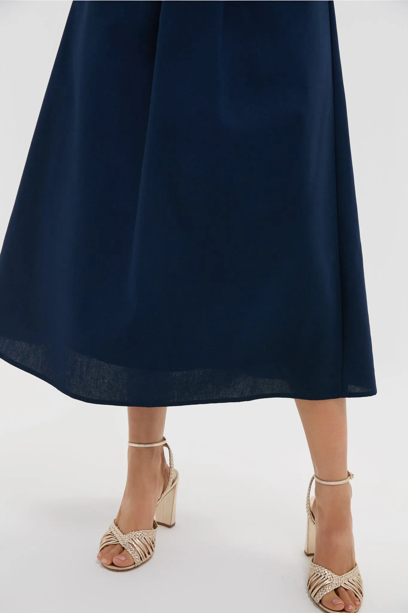 Navy Linen Front Pleated Zoe Dress sold by Hyacinth House product image thumbnail 5