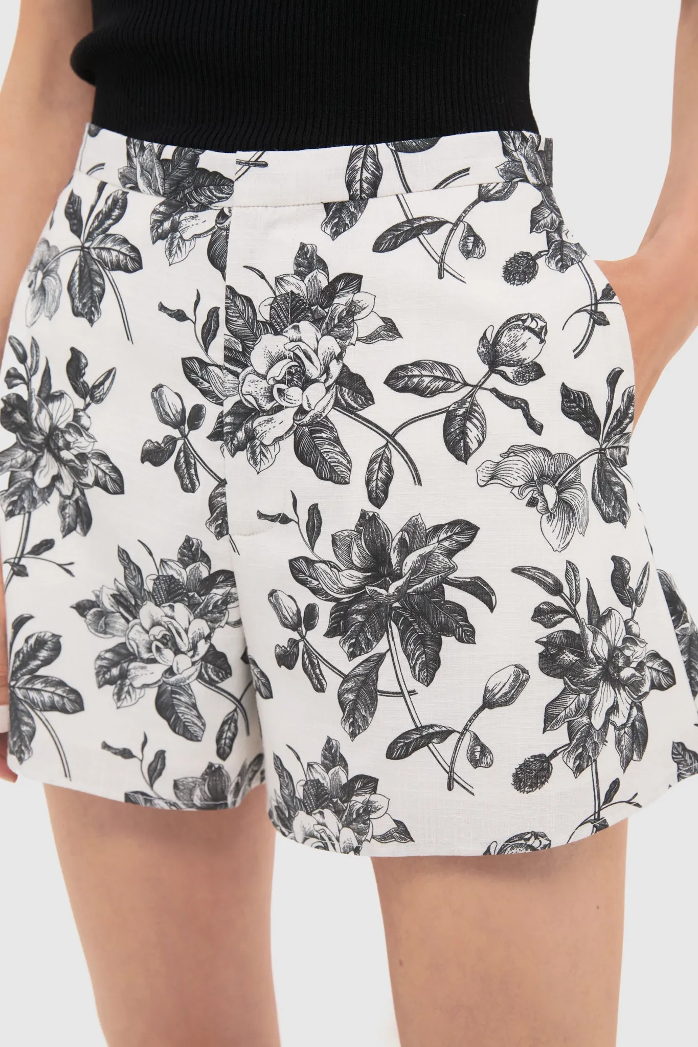 Black & Ivory Floral Hallie Shorts sold by Hyacinth House product image thumbnail 5