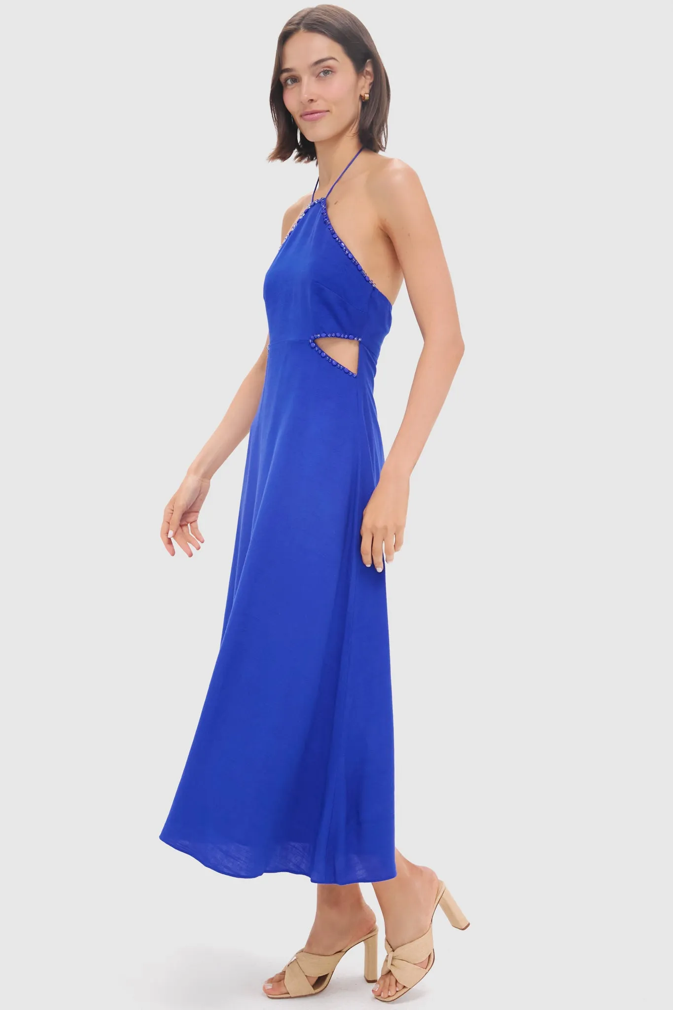 Royal Blue Beaded Azure Midi Dress sold by Hyacinth House product image thumbnail 3