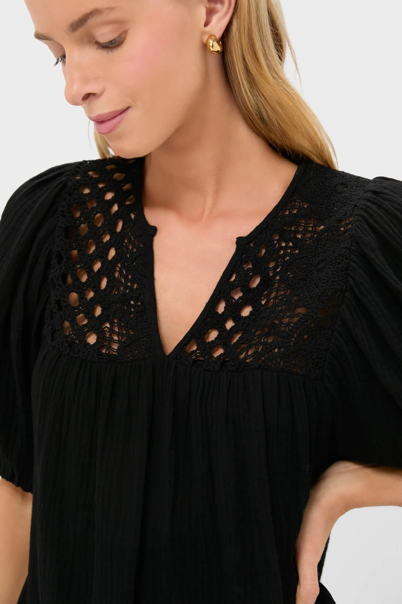 Black Crochet Diana Mini Dress sold by Hyacinth House product image thumbnail 2
