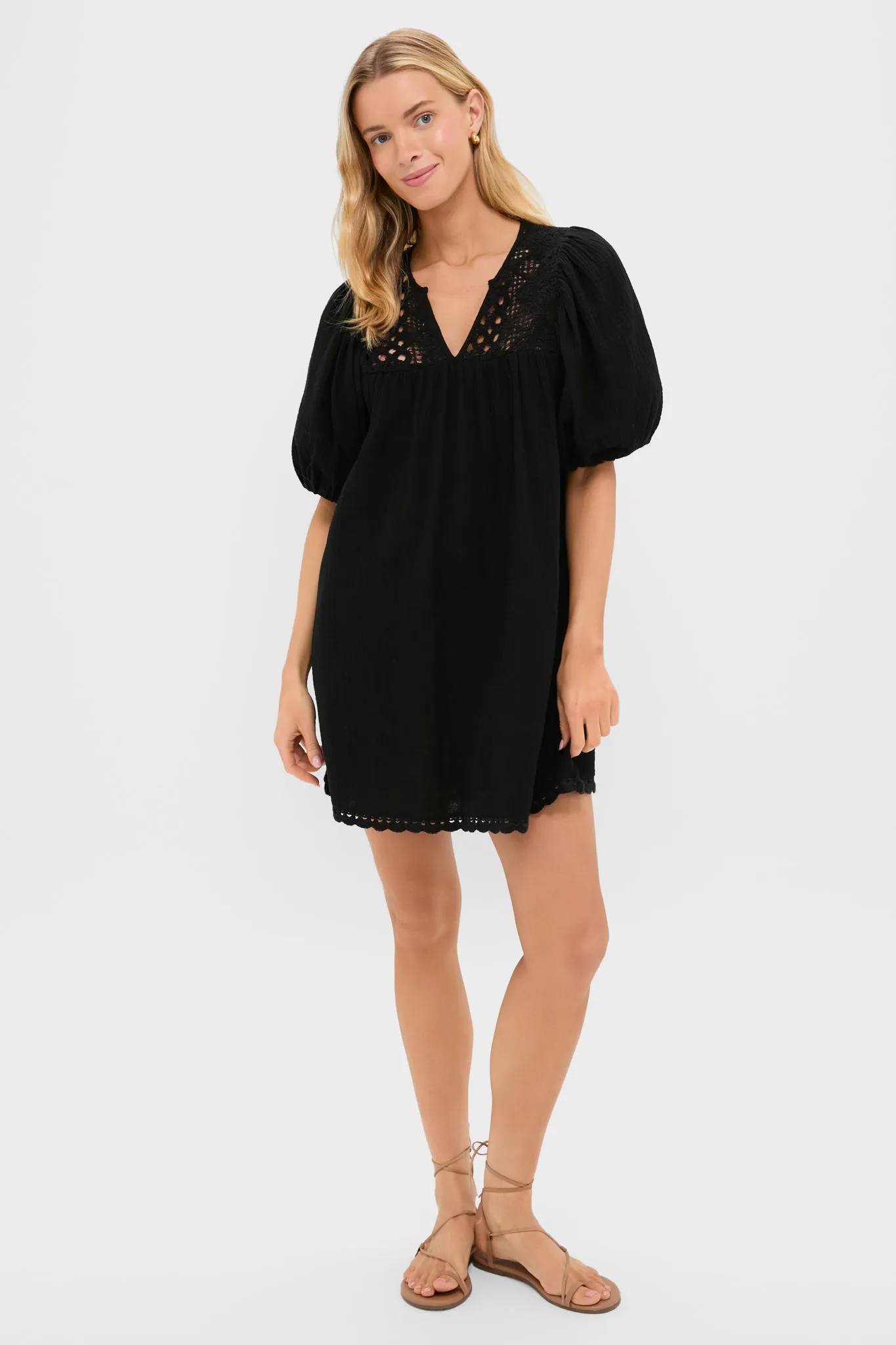 Black Crochet Diana Mini Dress sold by Hyacinth House product image thumbnail 5