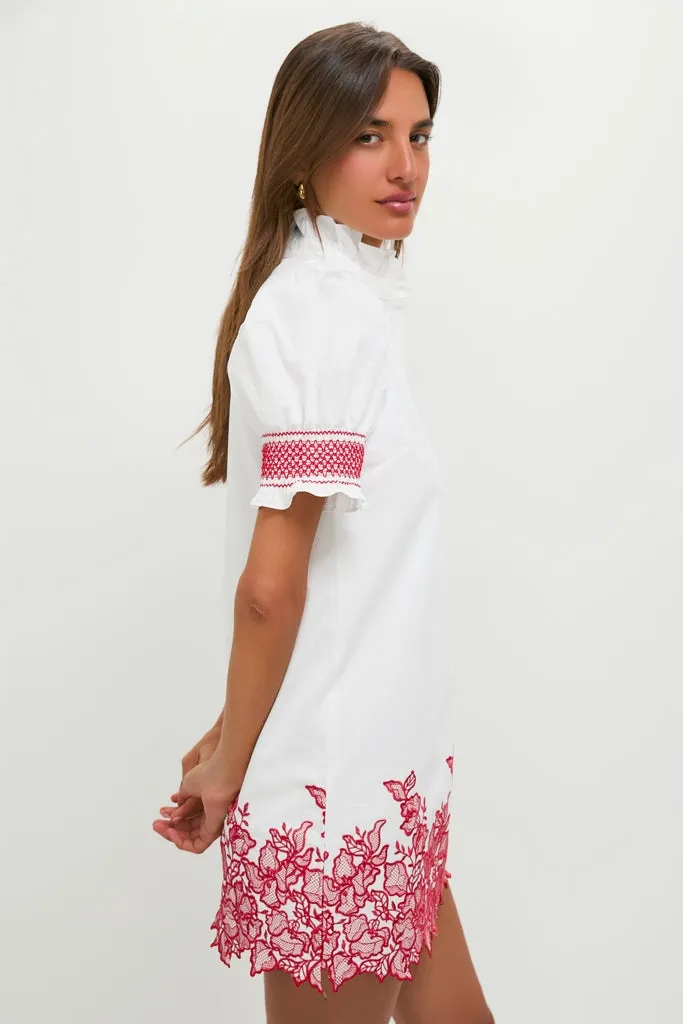 White & Red Embroidery Eliza Mini Dress sold by Hyacinth House product image thumbnail 3