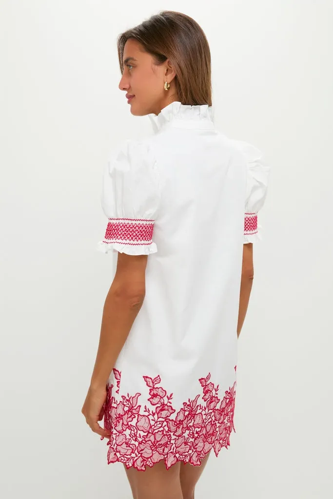 White & Red Embroidery Eliza Mini Dress sold by Hyacinth House product image thumbnail 4