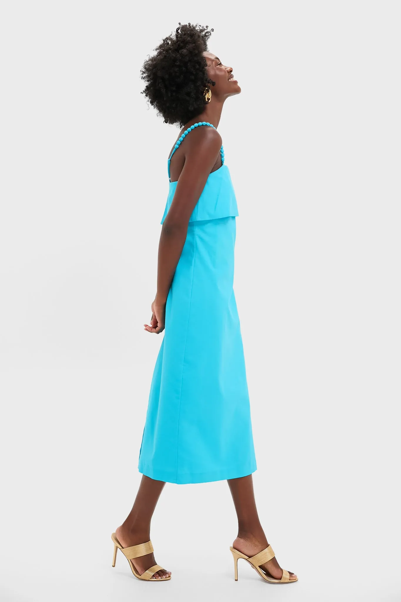 Aqua Linen Azura Midi Dress sold by Hyacinth House product image thumbnail 3