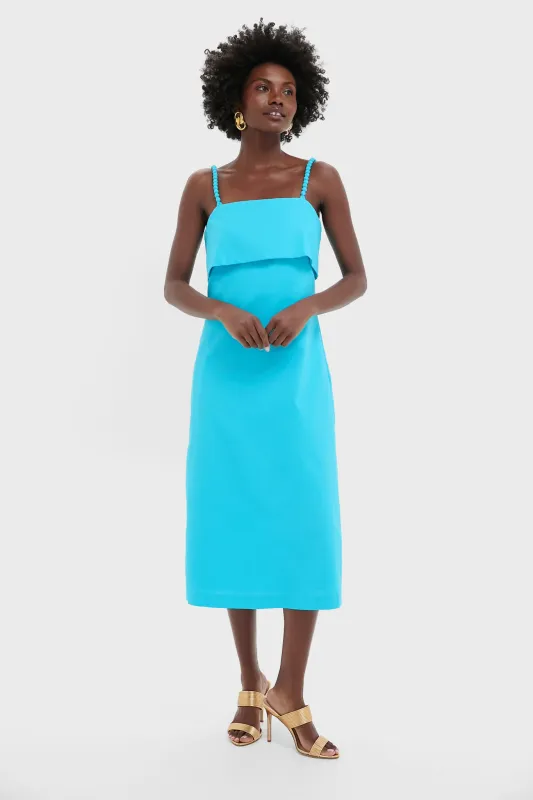 Aqua Linen Azura Midi Dress made by Hyacinth House