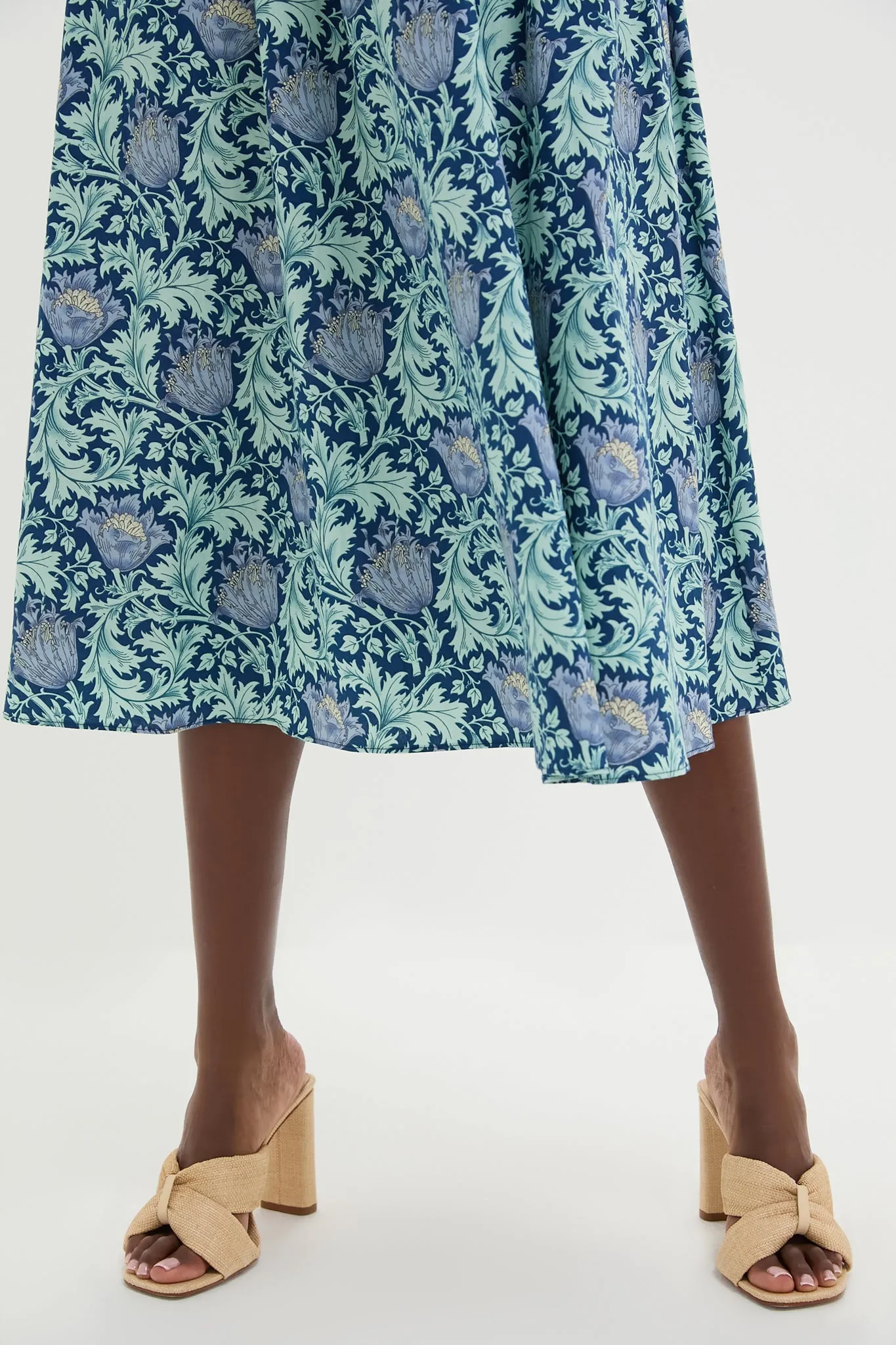 Blue Leafy Floral Maeve Midi Dress sold by Hyacinth House product image thumbnail 5