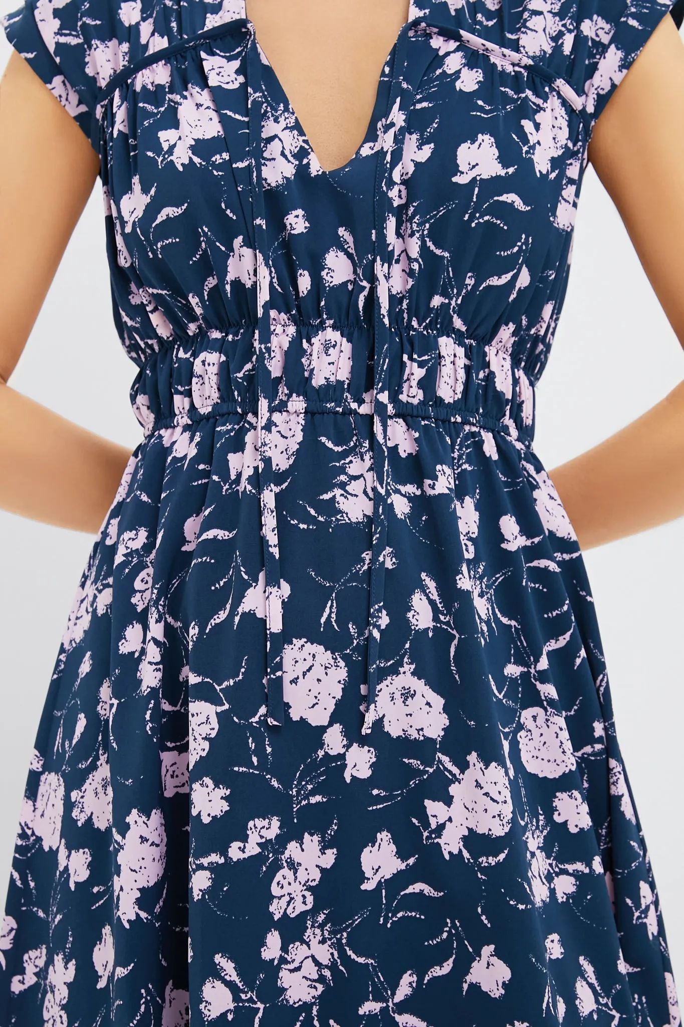 Navy & Blush Abstract Floral Amanda Midi Dress sold by Hyacinth House product image thumbnail 5