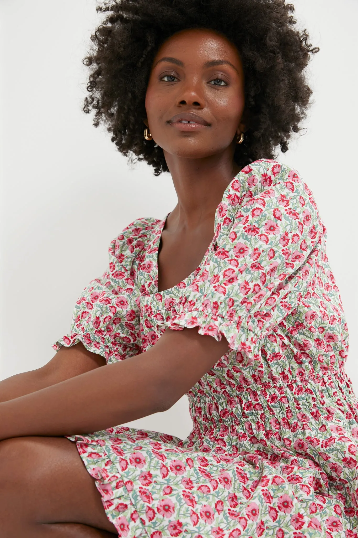 Red Dahlia Floral Dorothy Mini Dress sold by Hyacinth House product image thumbnail 5