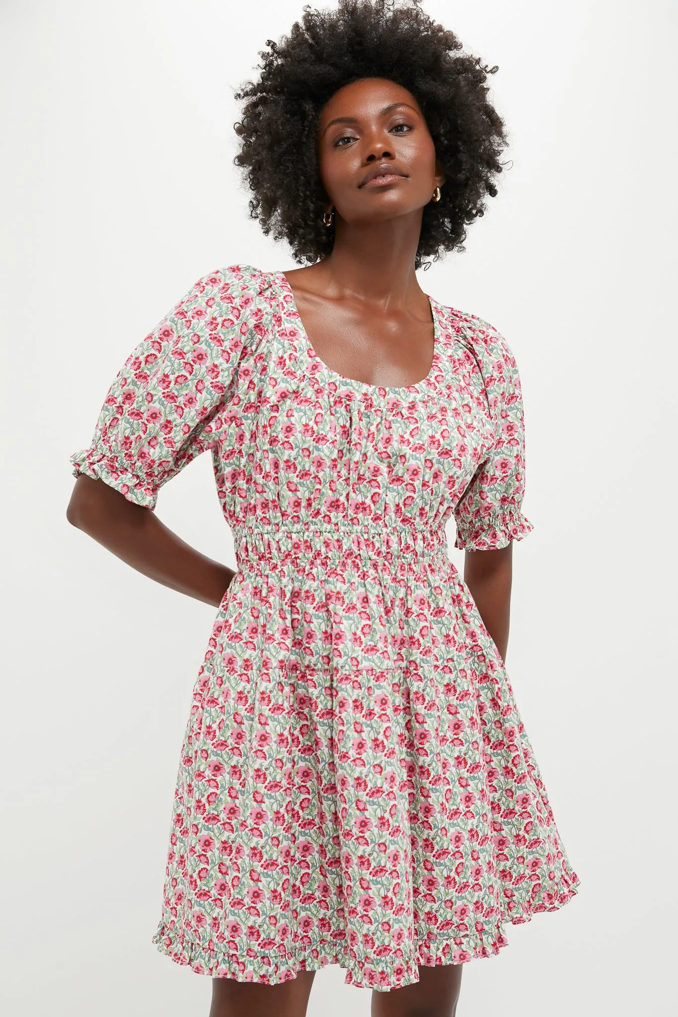 Red Dahlia Floral Dorothy Mini Dress sold by Hyacinth House