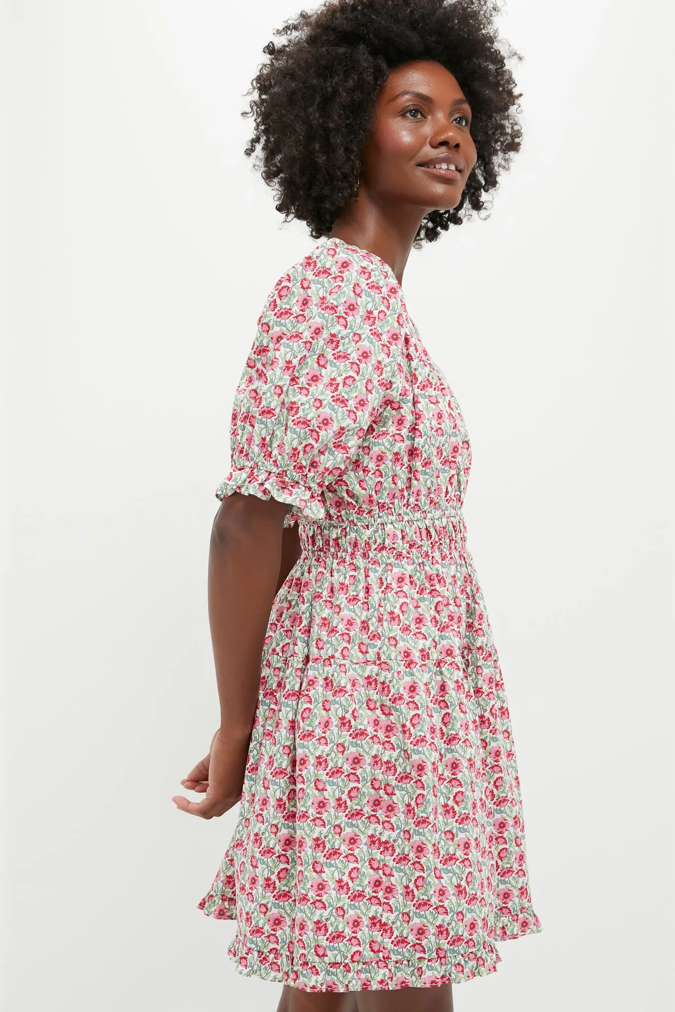 Red Dahlia Floral Dorothy Mini Dress sold by Hyacinth House product image thumbnail 3