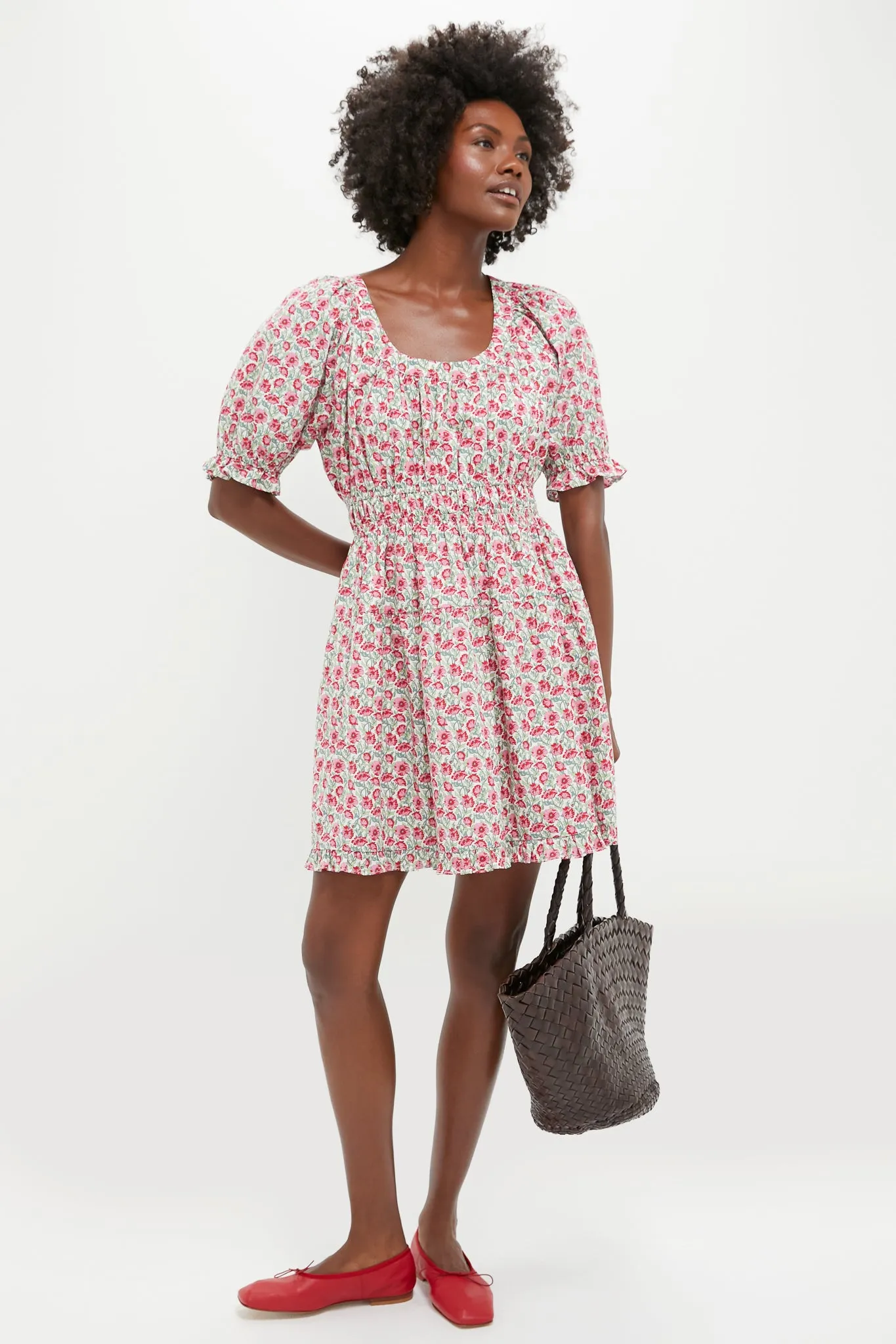 Red Dahlia Floral Dorothy Mini Dress sold by Hyacinth House product image thumbnail 2