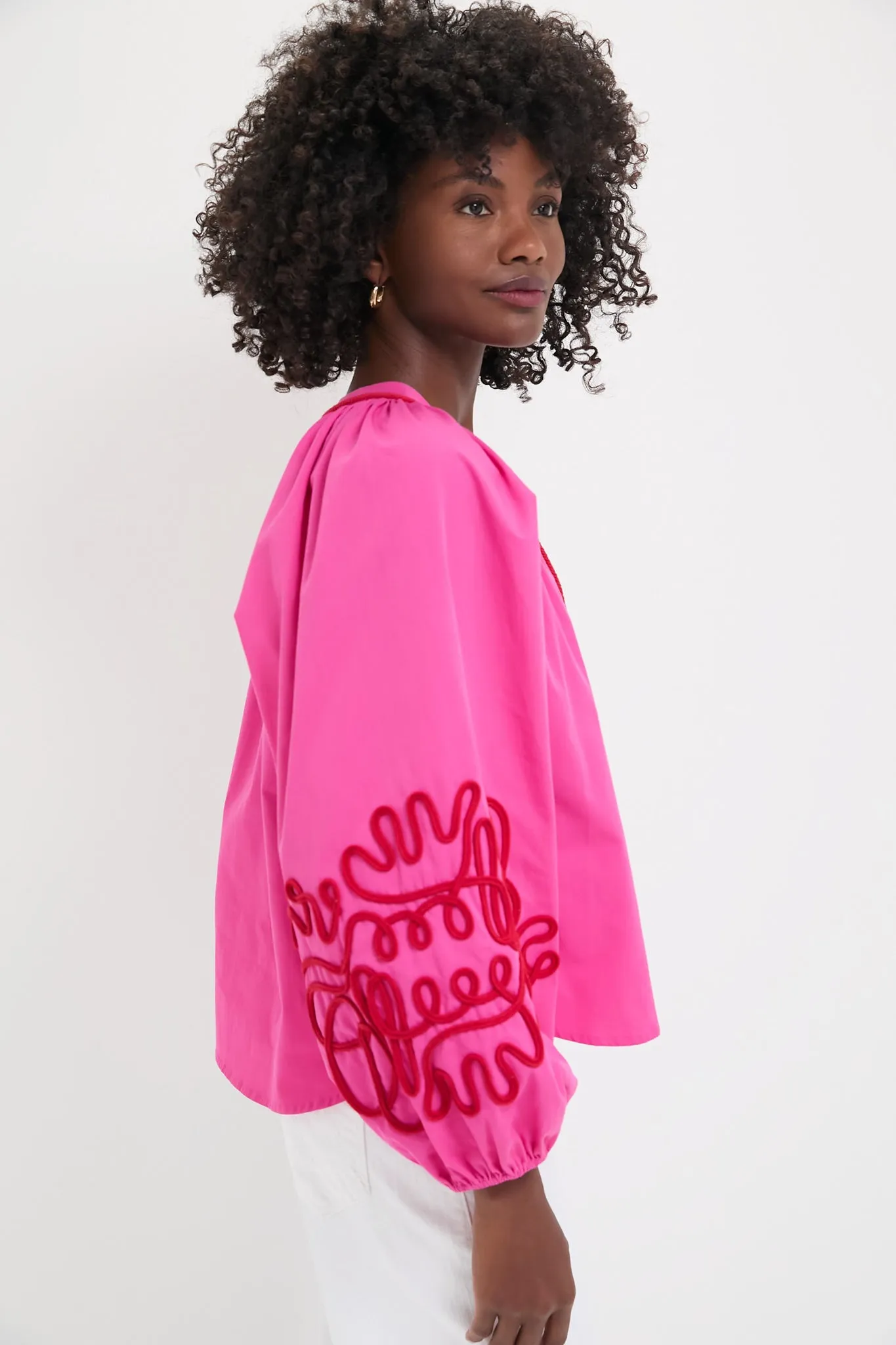 Pink & Red Soutache Stella Blouse sold by Hyacinth House product image thumbnail 2