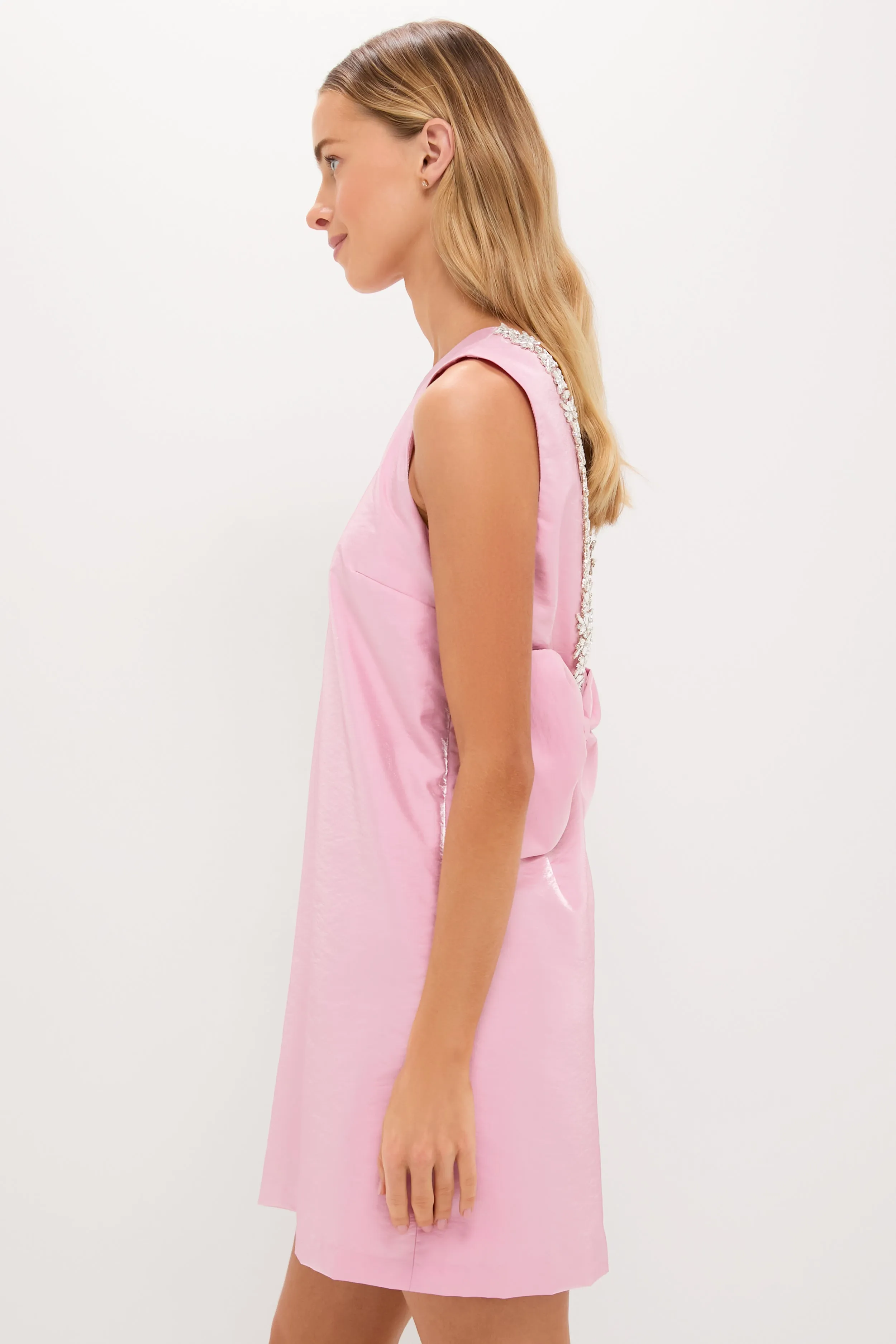 Soft Pink Bow Bella Mini Dress sold by Hyacinth House product image thumbnail 4