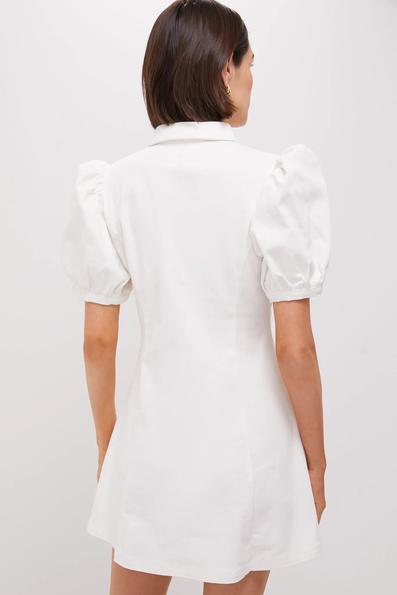 White Front Zip Denim Mini Dress sold by Hyacinth House product image thumbnail 4