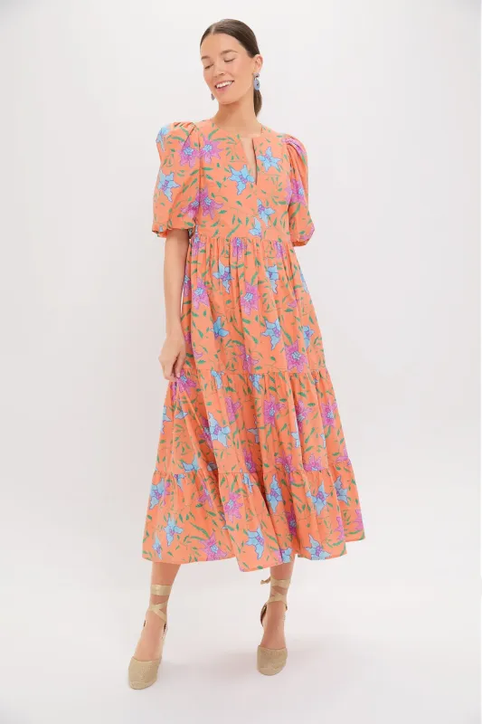 Orange Multi Floral Cisco Maxi Dress made by Hyacinth House