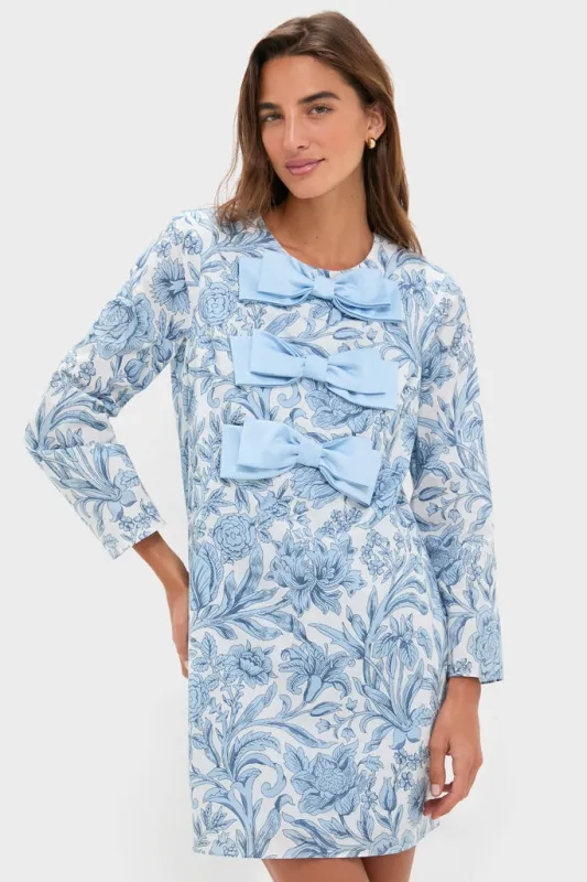Blue Chintz Clarice Bows Dress made by Hyacinth House