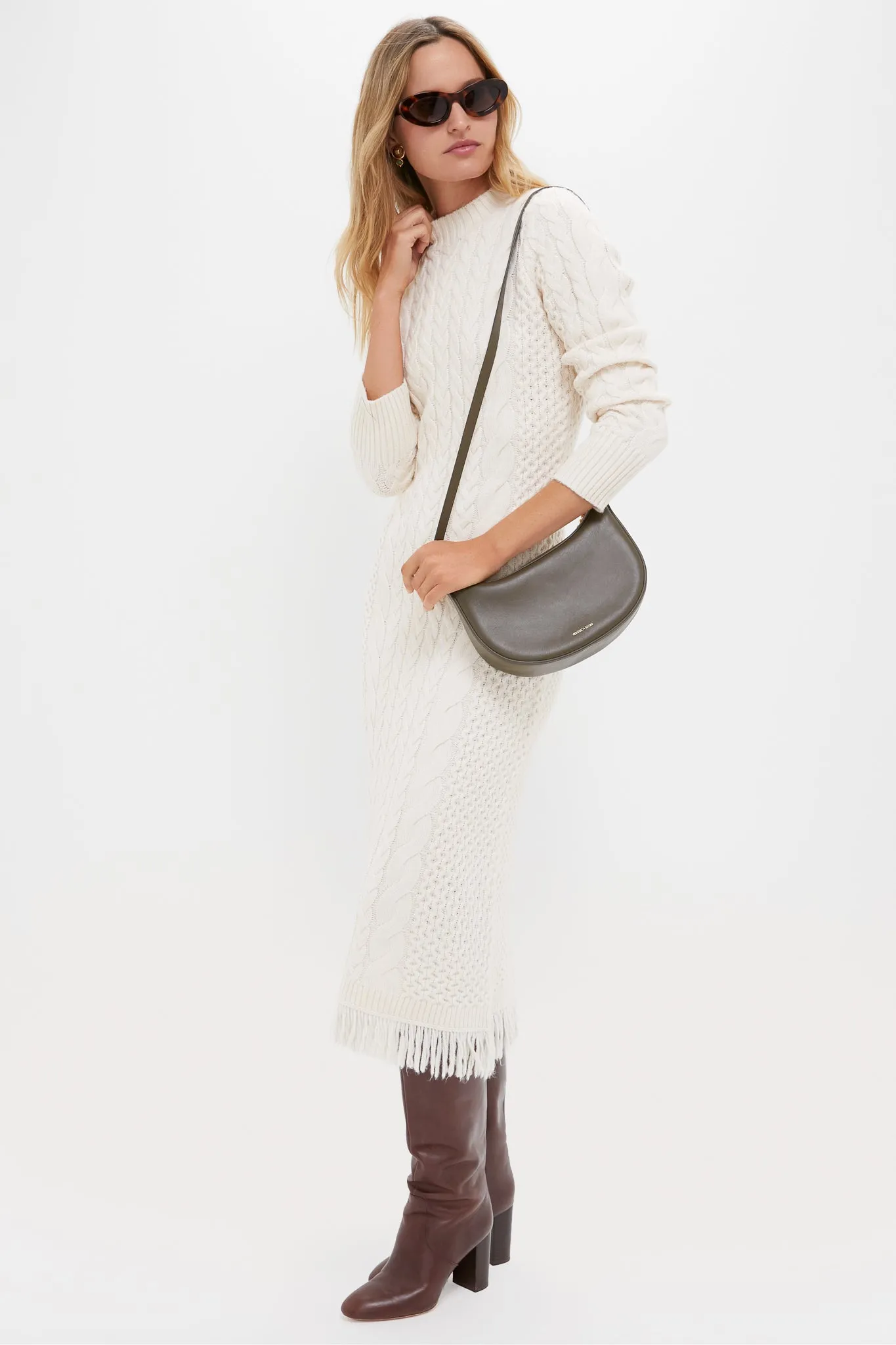 Cream Freya Fringe Sweater Dress sold by Hyacinth House product image thumbnail 3