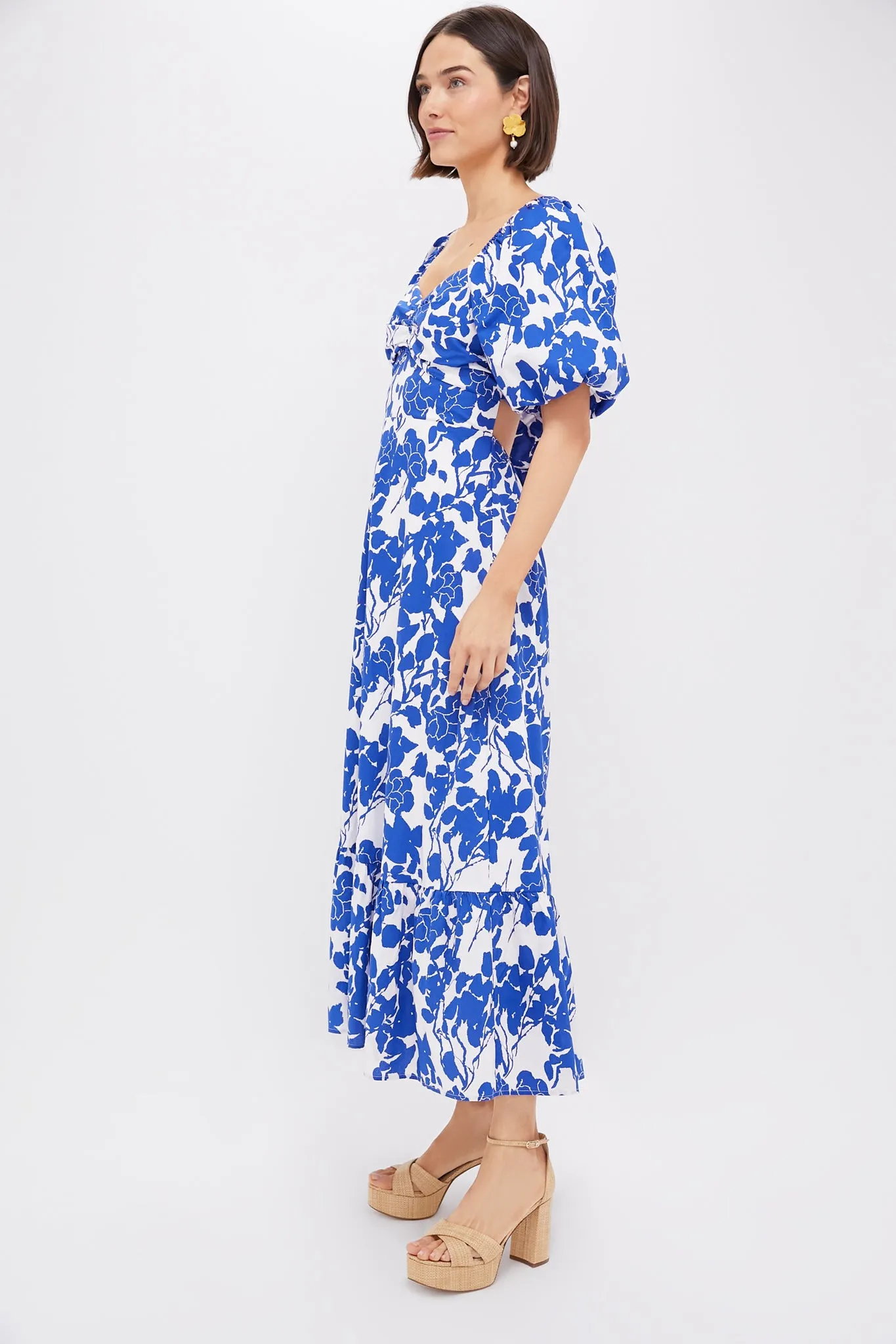 Blue Floral Seaport Midi Dress sold by Hyacinth House product image thumbnail 3