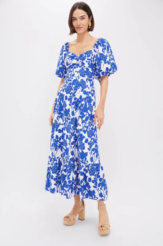 Blue Floral Seaport Midi Dress made by Hyacinth House