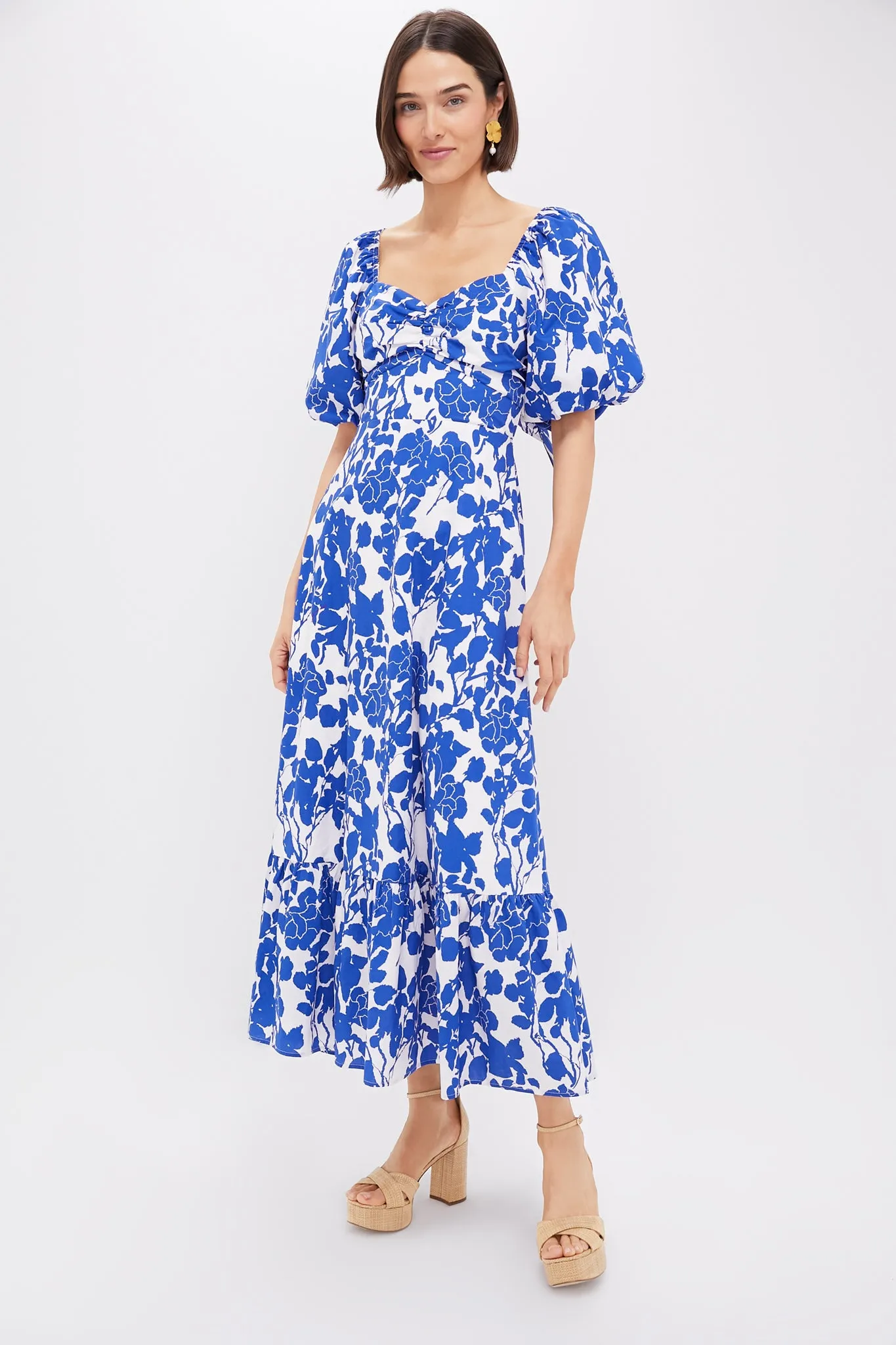 Blue Floral Seaport Midi Dress sold by Hyacinth House