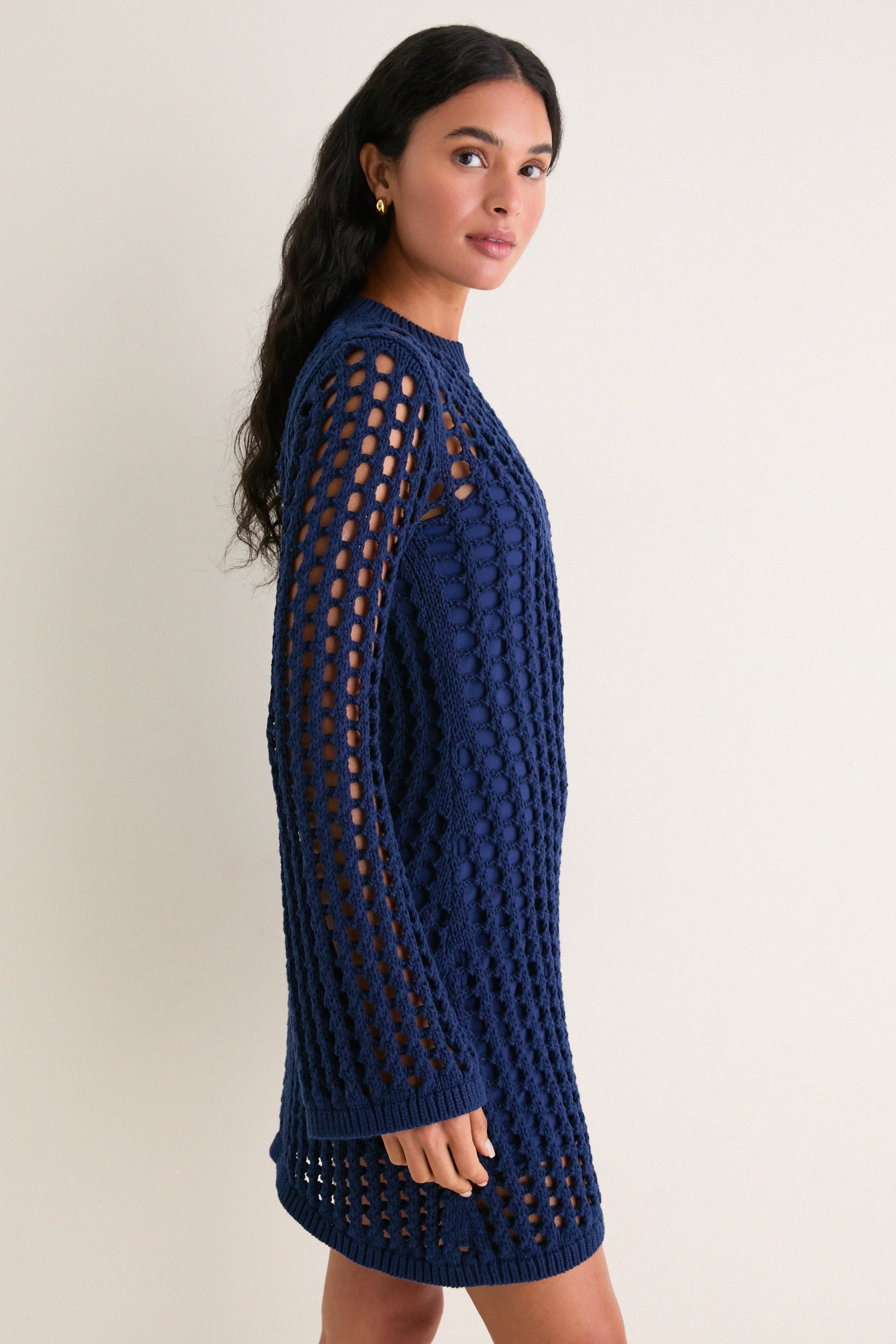 Navy Knit Tammy Mini Dress sold by Hyacinth House product image thumbnail 4