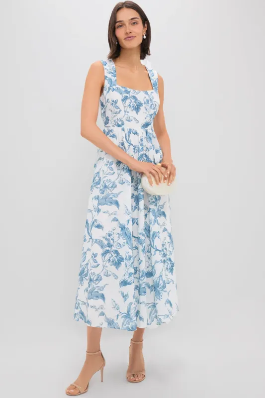 Dusty Blue Floral Maizie Maxi Dress made by Hyacinth House