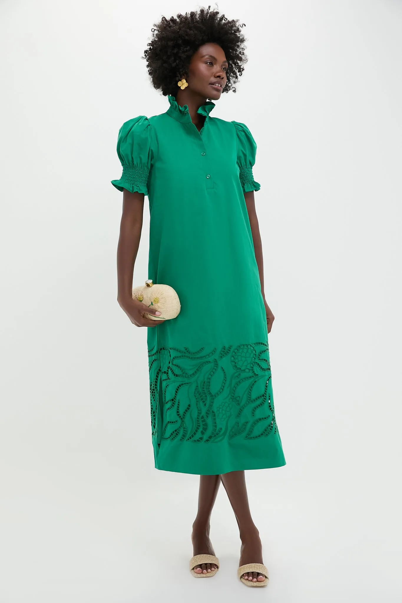 Emerald Green Eliza Midi Dress sold by Hyacinth House product image thumbnail 3
