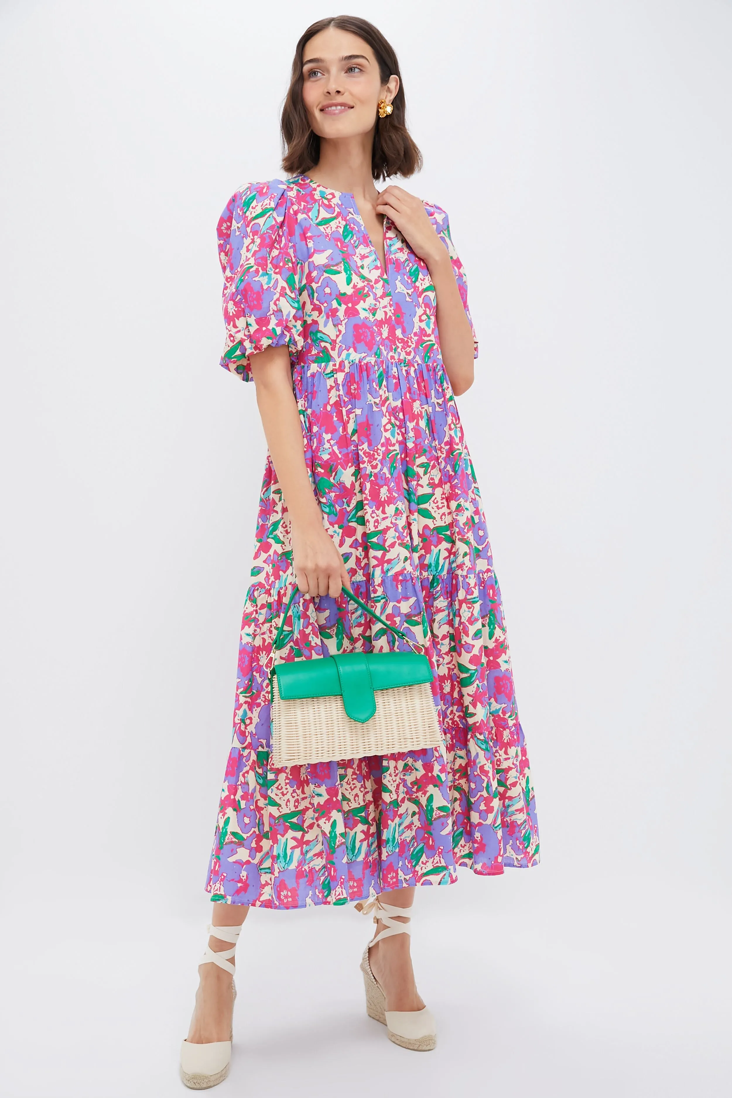 Magenta Multi Floral Cisco Maxi Dress sold by Hyacinth House product image thumbnail 2