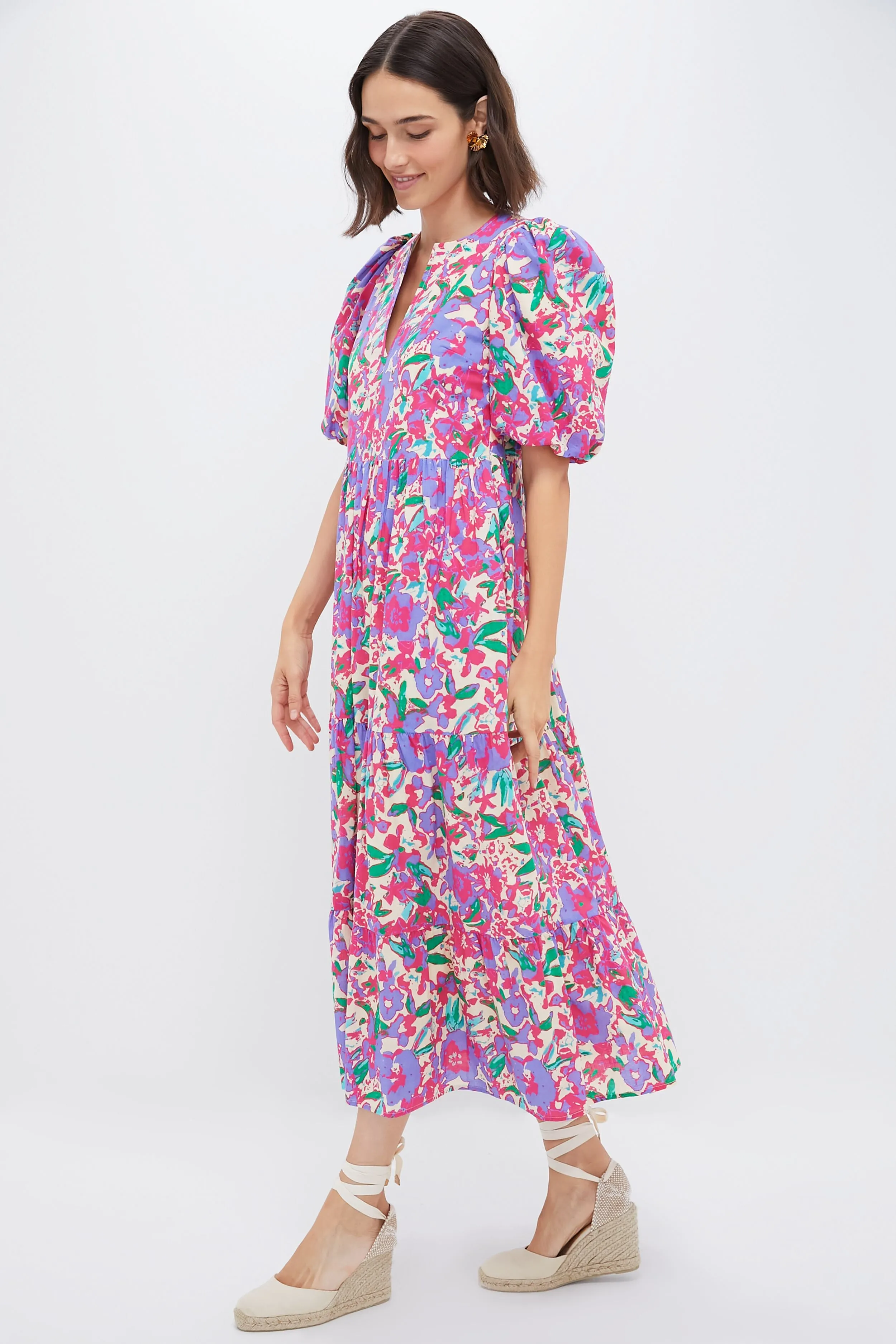 Magenta Multi Floral Cisco Maxi Dress sold by Hyacinth House product image thumbnail 3