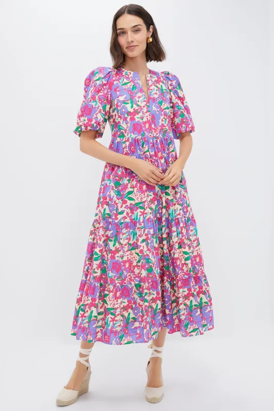 Magenta Multi Floral Cisco Maxi Dress made by Hyacinth House