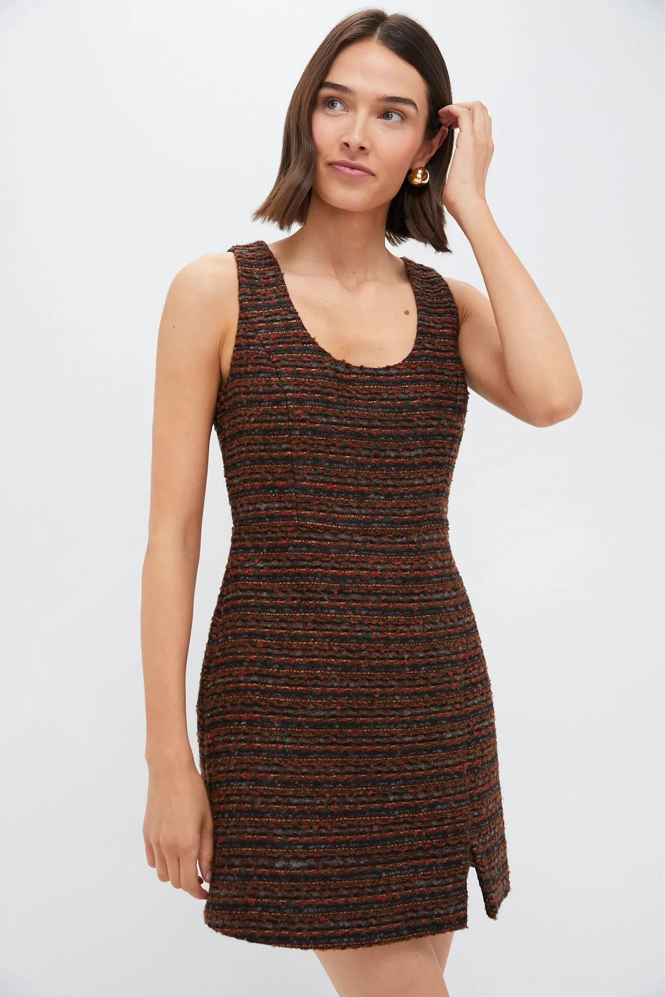 Black Multi Shimmer Tweed Mae Mini Dress sold by Hyacinth House