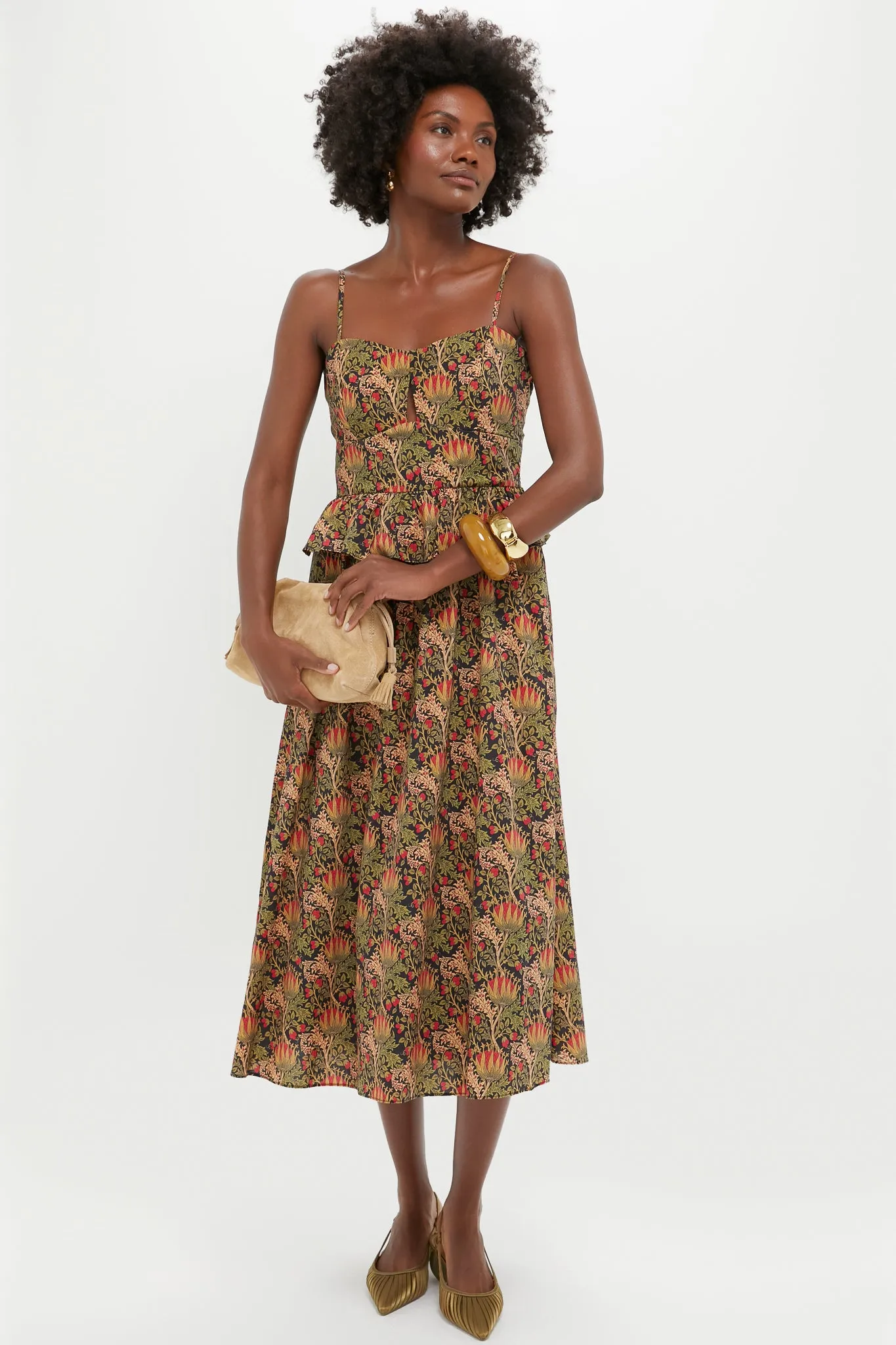 Black Multi Floral Maeve Midi Dress sold by Hyacinth House product image thumbnail 2
