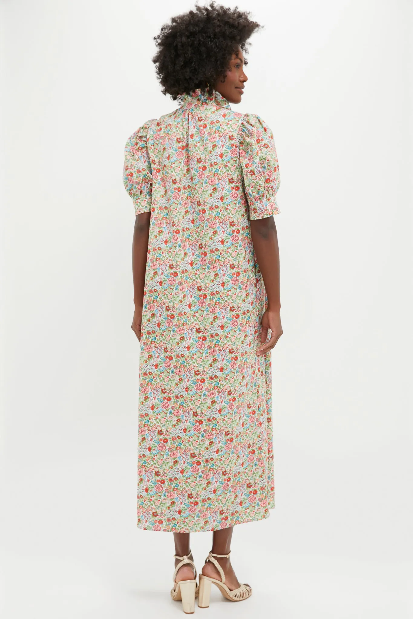 Red Floral Ruffle Collar Louisa Maxi Dress sold by Hyacinth House product image thumbnail 4