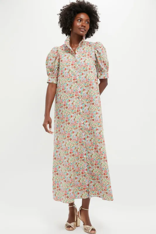 Red Floral Ruffle Collar Louisa Maxi Dress made by Hyacinth House