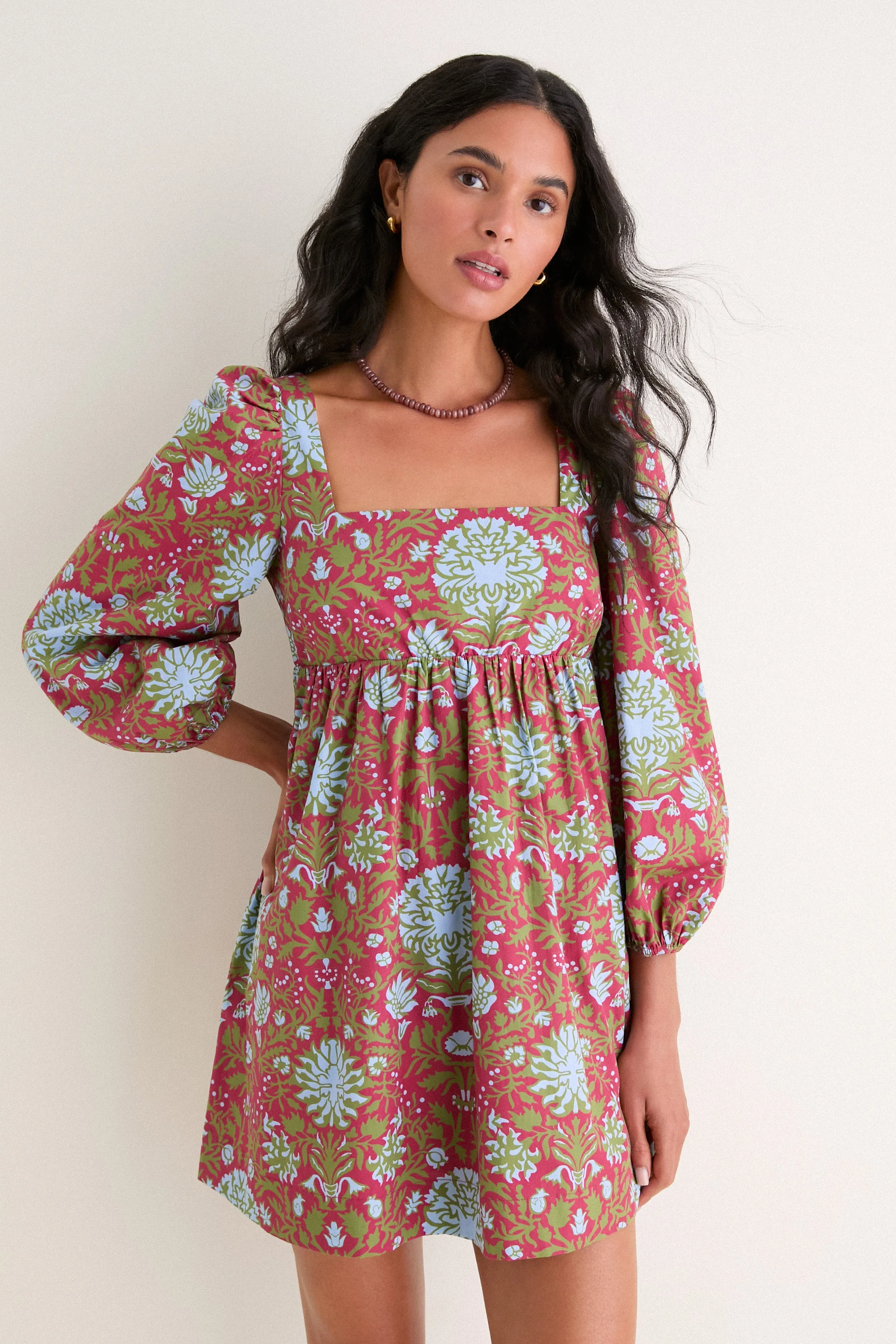 Chrysanthemum Floral Rita Mini Dress sold by Hyacinth House