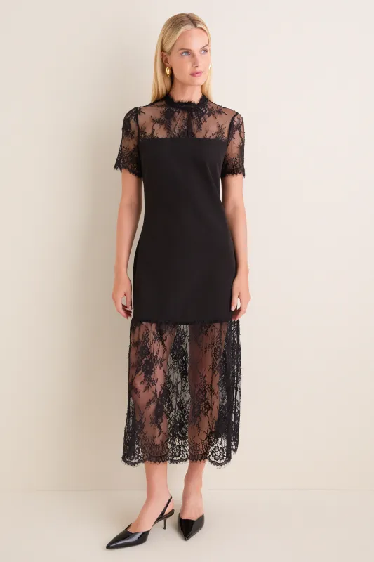 Black Lace Adelia Midi Dress made by Hyacinth House
