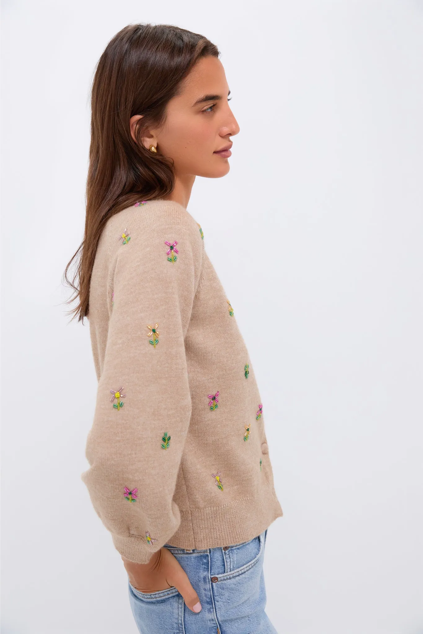 Multi Floral Embellishment Elsie Cardigan sold by Hyacinth House product image thumbnail 4