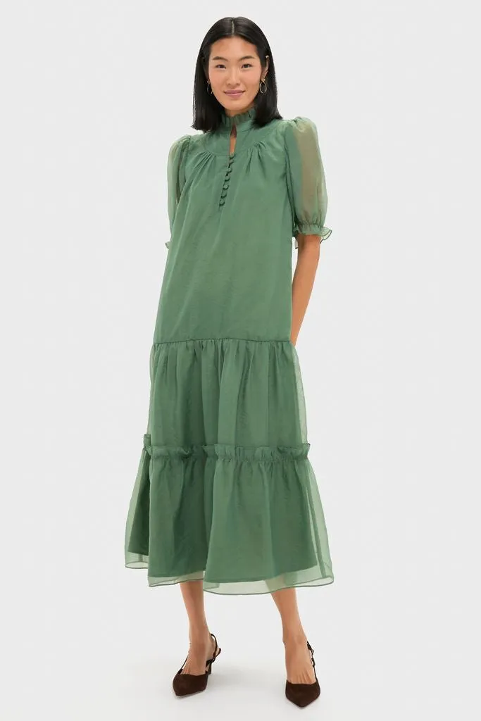 Green Chiffon Selena Maxi Dress sold by Pomander Place