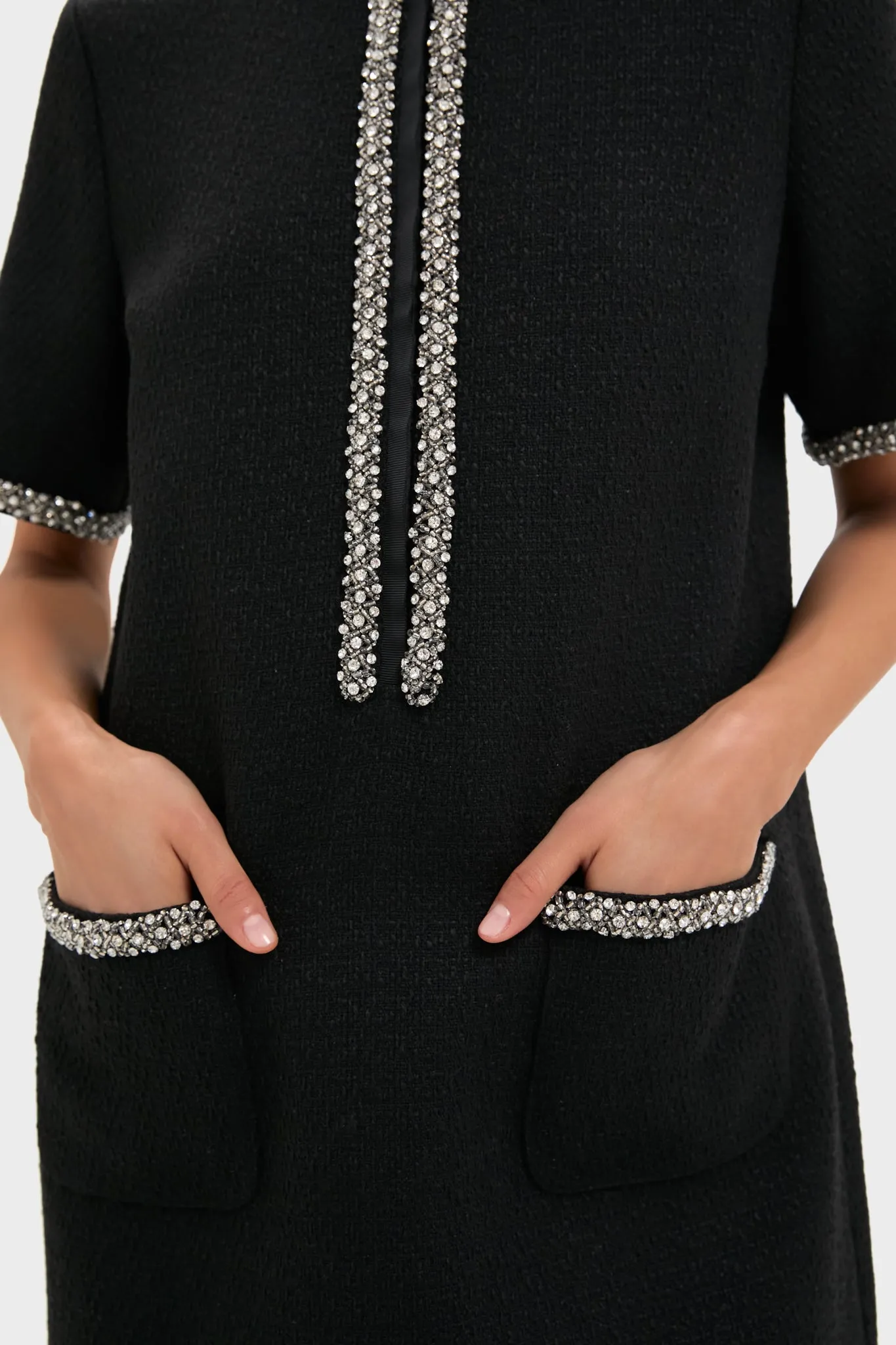 Black Tweed Embellished Ophelia Dress sold by Pomander Place product image thumbnail 2