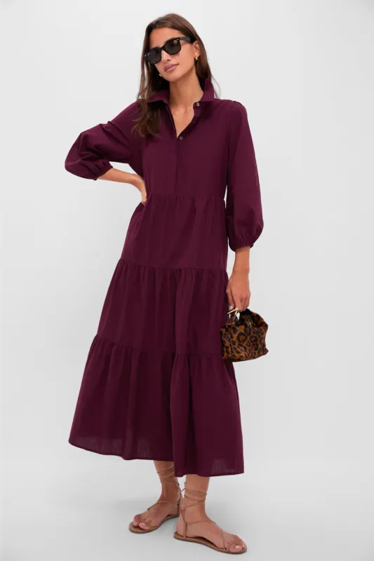Winetasting Cotton Mabel Maxi Dress made by Pomander Place